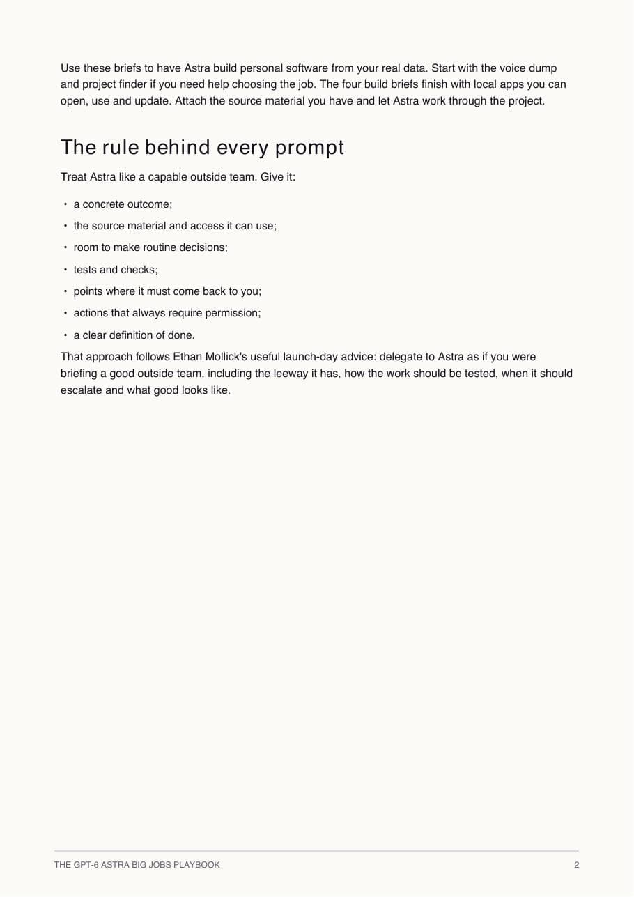 GPT-6 Astra Big Jobs Playbook (PDF) preview page 2