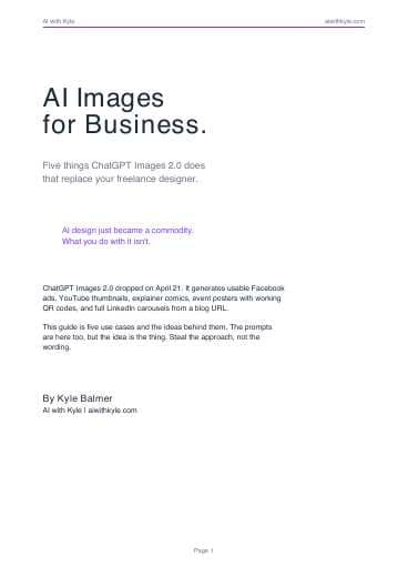 AI Images For Business Guide (PDF) preview page 1