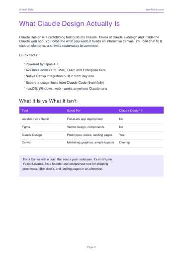 Claude Design Beginner Guide (PDF) preview page 2