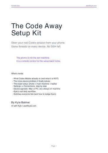 Code Away Setup Kit (PDF) preview page 1
