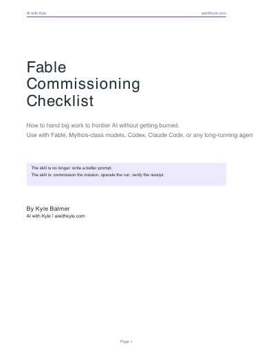 Fable Commissioning Checklist (PDF) preview page 1