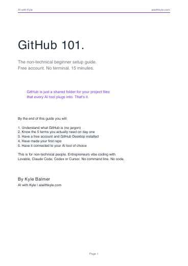 GitHub 101 Beginner Guide (PDF) preview page 1