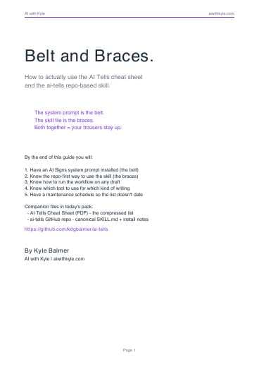 Belt and Braces How-To (PDF) preview page 1
