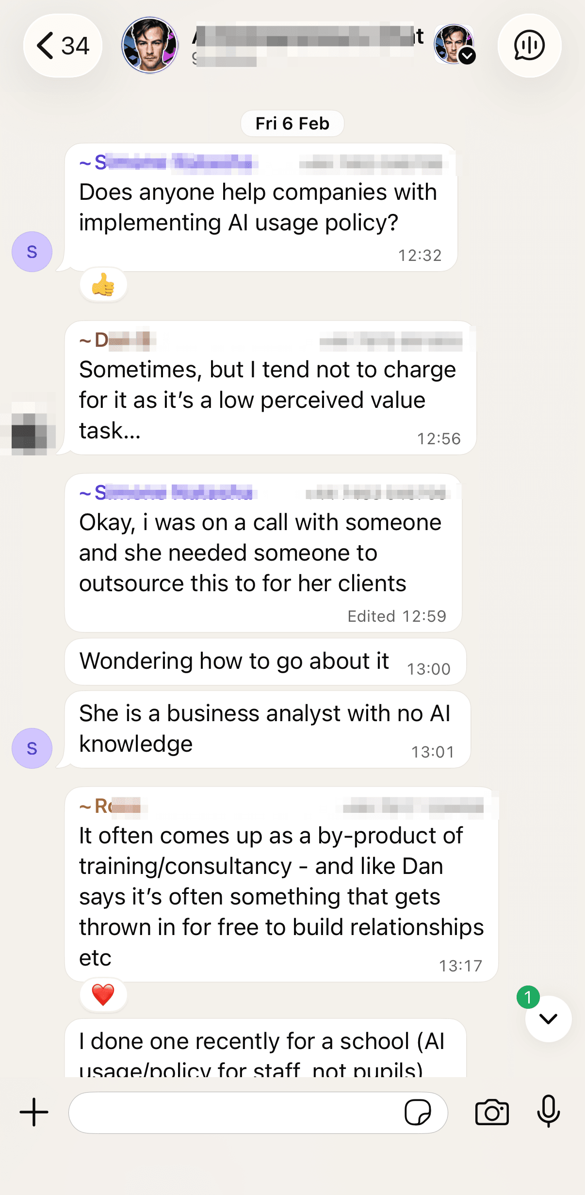 Group chat screenshot with Kyle reacting to a message.