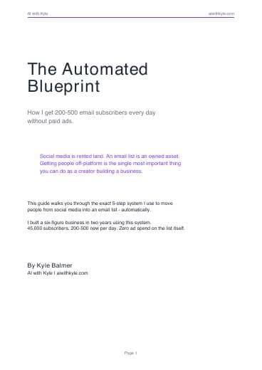 Automated Blueprint Guide (PDF) preview page 1