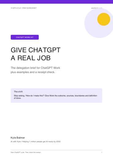 ChatGPT Work Delegation Kit (PDF) preview page 1