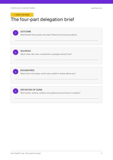ChatGPT Work Delegation Kit (PDF) preview page 3