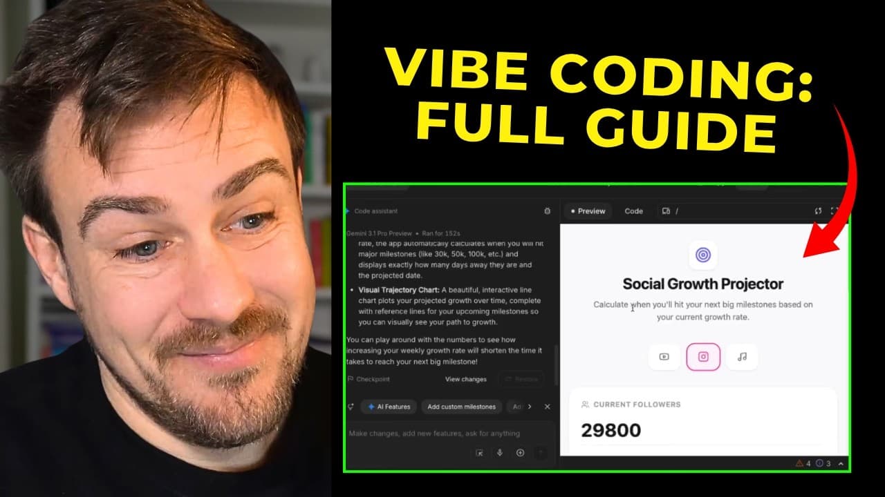 How to start vibe coding for free video preview