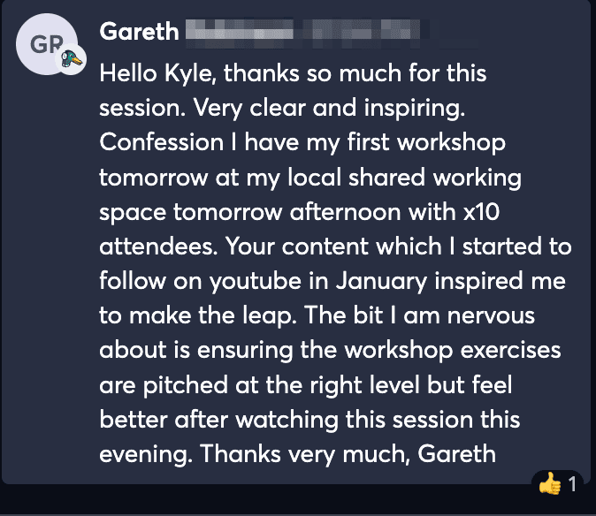 Student testimonial