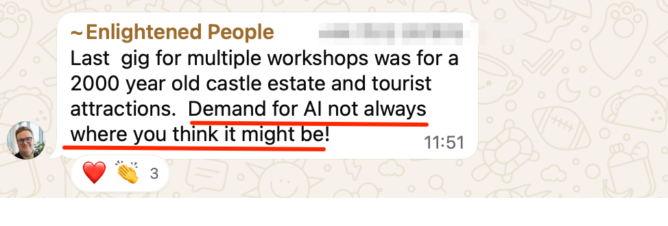 AI Workshop Kit holder sharing demand for AI in unexpected sectors