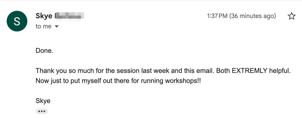 Sky sharing positive feedback from a call